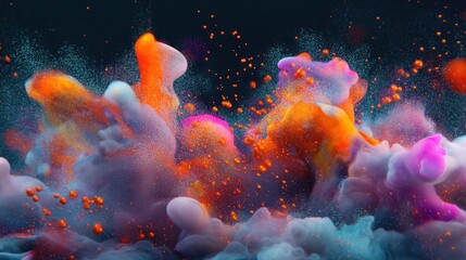 Fototapeta premium Abstract Colorful Explosion: A Vivid Symphony of Hues and Textures