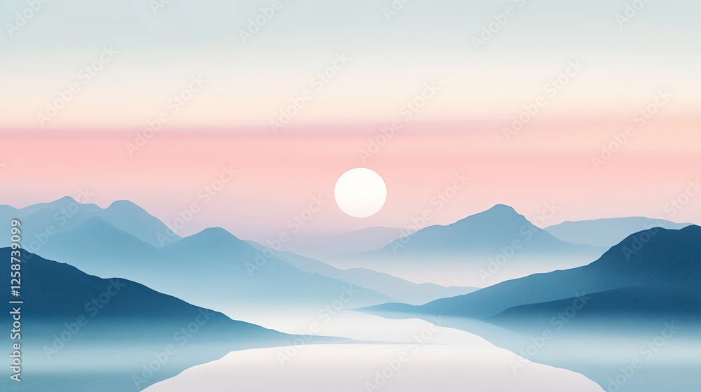 Poster a soft pastel gradient with smooth brush strokes, evoking a sense of calm and serenity