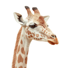 Naklejka premium Giraffe head, white isolate background