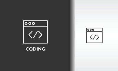 Coding Vector, Icon Or Logo Sign Isolated Symbol Illustration