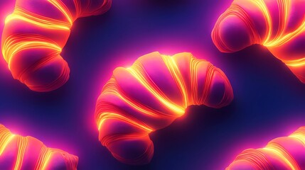 Stylized croissant for culinary design, suitable for promotional materials, menus, and branding, in a detailed book illustration style