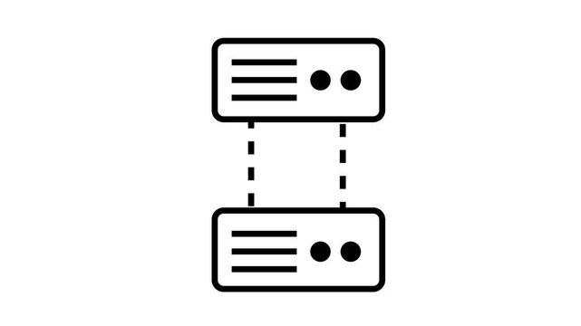 Two server connect vector footage, video of a two server connection