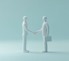 Partnership deal handshake, minimalist studio