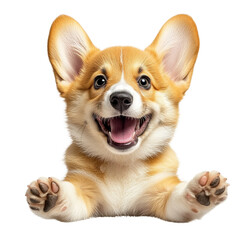 Obraz premium Happy corgi dog with open mouth