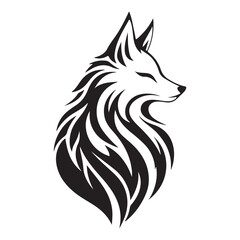 Black and White Fox Portrait – Artistic Animal Drawing