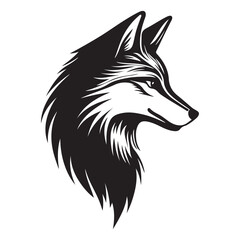 Abstract Wolf Fox Hybrid – Monochrome Illustration