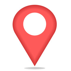3d red pin icon on white background
Vector icon pin location, map