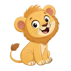 Cute lion cartoon character