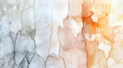 Fototapeta premium Soft alabaster blending into subtle ash, refined and elegant with warm amber hues creating delicate contrast. fluid watercolor texture evokes sense of tranquility and artistic sophistication