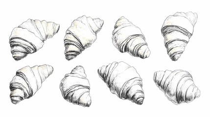 A croissant illustration for culinary uses, perfect for food packaging, restaurant menus, and branding, in a clean, graphic novel style