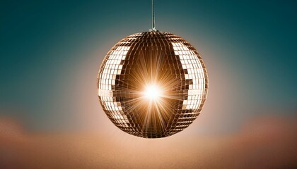 Obraz premium shiny disco ball reflecting light on a minimalistic background