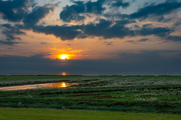 Sonnenuntergang am Deich