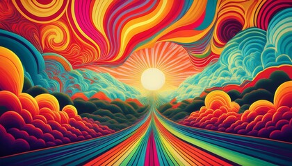 comic frenzy retro 90s pop art abstract psychedelic background digital illustration
