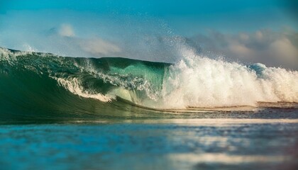 una ola gigante en el la orilla rompiendo en la orilla de la costa, vista desde la orilla