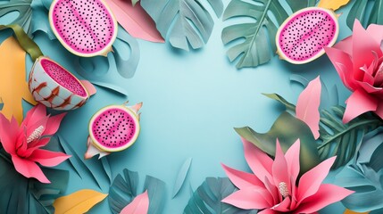 Colorful Tropical Dragonfruit Layout for Marketing