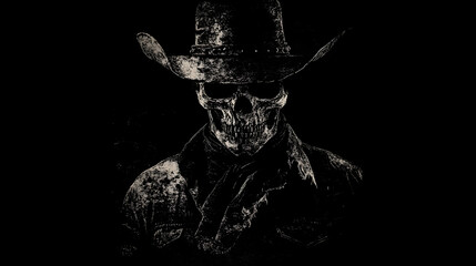 Undead cowboy skull t-shirt design in dark souls