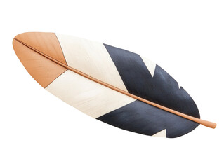 Artistic feather design studio digital artwork minimalistic front view transparent background