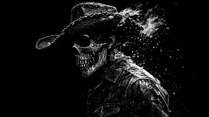 Undead cowboy skull t-shirt design in dark souls