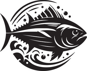 Fototapeta premium Logo style Vector illustration of a fish, Fish vector silhouette illustration.