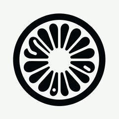 Lemon Slice Silhouettes in black on a white background