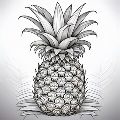 Obraz premium Ausmalbild Ananas