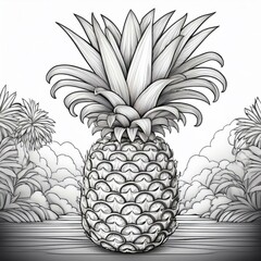 Obraz premium Ausmalbild Ananas