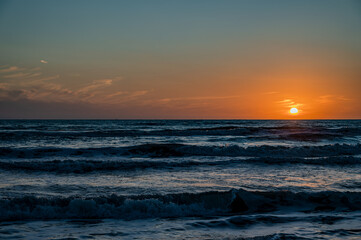 Tyrrhenian Sea. Autumnal sunset