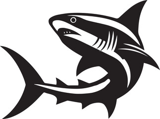 Obraz premium Vector silhouette illustration of Shark fish