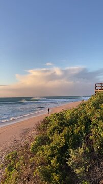 The perfect waves of Supertubes, Jeffreys Bay, South Africa on a winters morning 