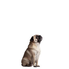 Obraz premium Pug dog, white isolate background