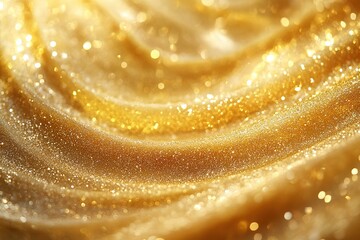 Naklejka premium Golden glitter fabric with shimmering texture