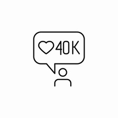 40k likes icon sign vector