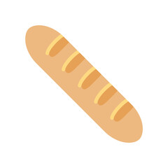 French Baguette Vector – Traditional Baked Bread Illustration in Flat Cartoon Style