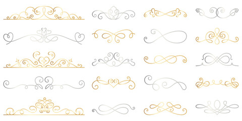 PNG Elegant decorative vintage flourishes set on transparent background