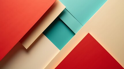 geometric paper layers  abstract composition  vibrant colors  minimalist design