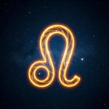 Shimmering Leo Symbol in Cosmic Space