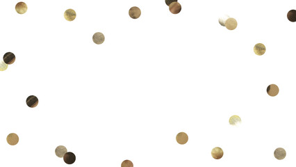 Gold confetti border png transparent background