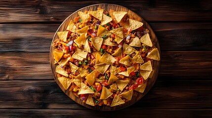 Mexican nachos illustration, ideal for restaurant menus, food concept designs, and marketing materials, in a graphic novel style