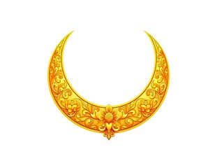 Obraz premium Ornamental Golden Shape with Elegant Curves and Decorative Details