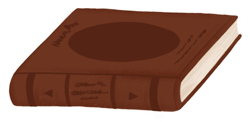 Brown book png education sticker, transparent background