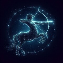 Starry Sagittarius Centaur Aiming in Space