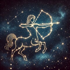 Sagittarius Horoscope Sign with Ethereal Light