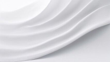 Abstract white flowing fabric with soft folds and curves