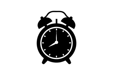 creative silhouette of an alarm clock icon vector illustration