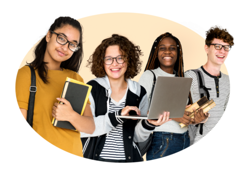 High school students png badge sticker, transparent background