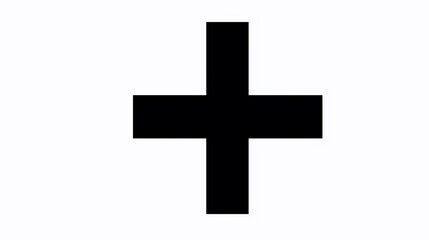 Obraz premium Minimalist black cross logo on Pure White Background