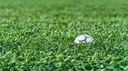 Obraz premium Soccer Ball On Green Grass Field