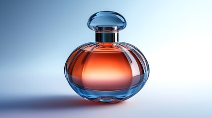 Front View of Perfume Bottle on White Background