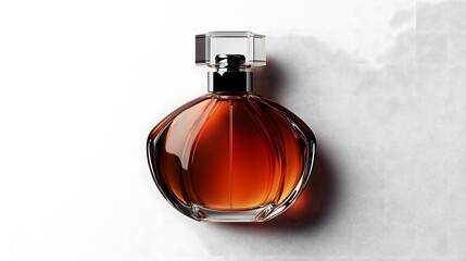 Front View of Perfume Bottle on White Background