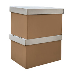 Cardboard box png mockup on transparent background